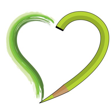 Aşk sembollü kalp şekli