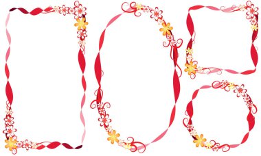 Kırmızı ve yeşil yaprakların vektör çizimi