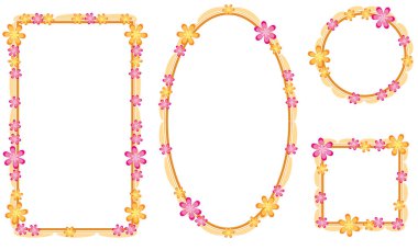 Beyaz arkaplanda izole edilmiş boş alanı olan güzel dekoratif çerçeveler, vektör illüstrasyonu 