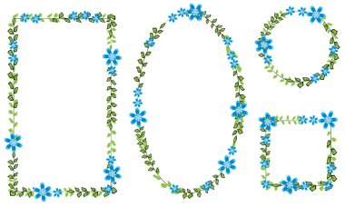 Çiçekli ve kelebekli bir çerçeve