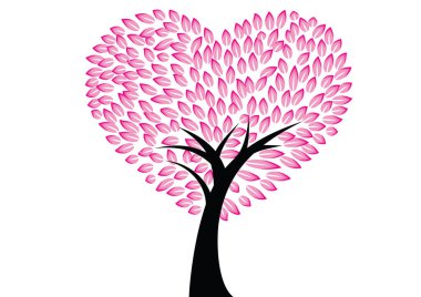 Beyaz arkaplanda çiçekli ağaç