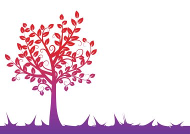 Yaprakları ve çiçekleri olan ağaç