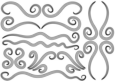 Siyah ve beyaz vektör çizimleri kümesi