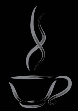 Siyah arka planda kahve fincanı