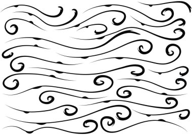 kaligrafik tasarım elementlerinin vektör kümesi