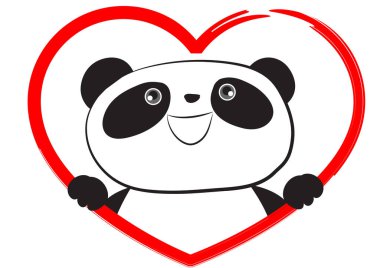 Kırmızı kurdeleli çizgi film kalbi.