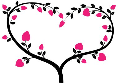 Beyaz arkaplanda bir kalbin vektör illüstrasyonu 