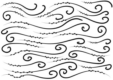 kaligrafik tasarım elementlerinin vektör kümesi