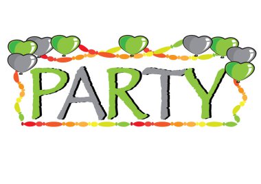 Mutlu yıllar sana, balonlar ve mesajlar.