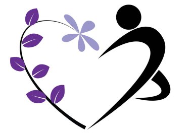 Beyaz arkaplanda bir kalp şeklinin vektör çizimi 