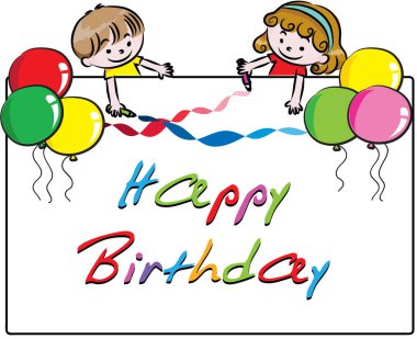 Balonlu çocuk çizimleri.