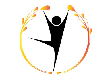 Yoga pozu vermiş bir adamın silueti.