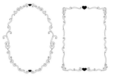 Dekoratif çerçevelerin vektör kümesi.
