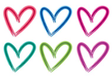 Güzel dekoratif kalp koleksiyonu, aşk konsepti 