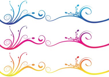 Beyaz arkaplan, vektör, illüstrasyon üzerinde izole edilmiş çerçeveler için dekoratif renkli çiçek kenarlıkları 