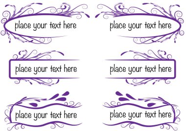 Tasarım için vektör çerçeveleri ve kurdeleler kümesi