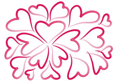 Güzel dekoratif kalp koleksiyonu, aşk konsepti 