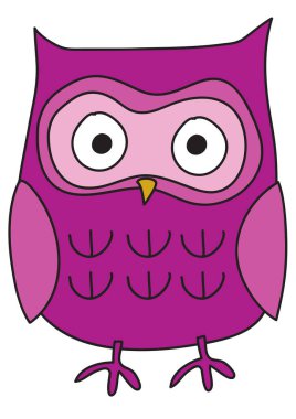 Beyaz arka planda sevimli baykuş