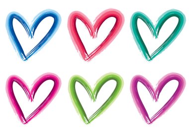 Güzel dekoratif kalp koleksiyonu, aşk konsepti 
