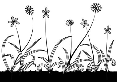 Çiçek arkaplanının vektör çizimi