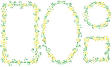 Tasarımınız için çiçek elementlerinin vektör kümesi