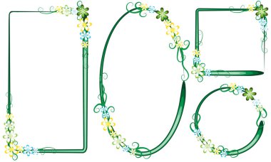 Çiçekli ve kelebekli bir çerçeve