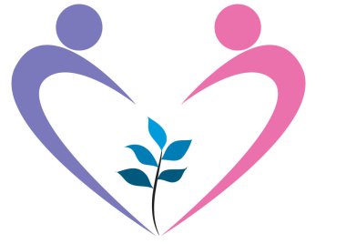 Beyaz arkaplanda bir kalp şeklinin vektör çizimi 