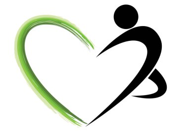 kalp şekli simgesi, vektör illüstrasyonu