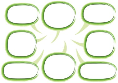 Soyut yeşil ve mavi daireler kümesi