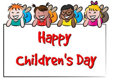 Farklı duygulara ve ifadelere sahip mutlu çocuklar.