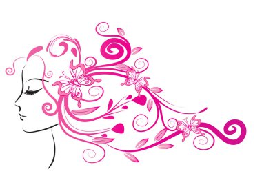 Çiçekli güzel kız.