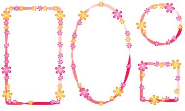 Beyaz arkaplanda izole edilmiş boş alanı olan güzel dekoratif çerçeveler, vektör illüstrasyonu 