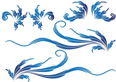 Beyaz arkaplanda çiçek elementlerinin vektör kümesi 