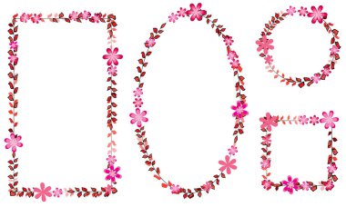 Çiçekli ve kelebekli bir çerçeve