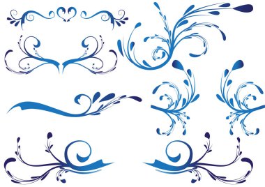 Tasarım için vektör çiçek elementleri kümesi