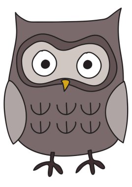 Beyaz arkaplanda baykuş