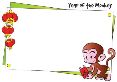 Boş bir pankartın olduğu ejderhanın çizgi film çizimi