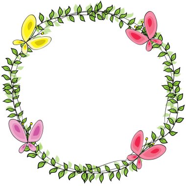 Çiçekli bir çerçevenin vektör illüstrasyonu