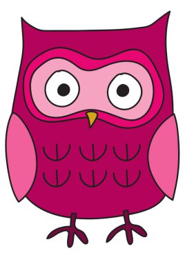 Beyaz arka planda sevimli baykuş