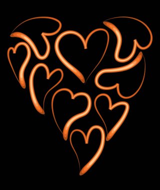 kalp şekli vektör illüstrasyonu