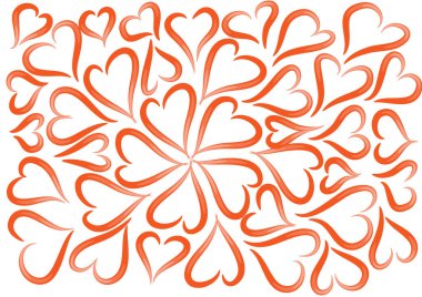 Kalbi olan bir arkaplanın vektör çizimi