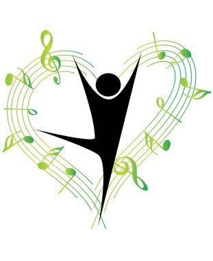 Beyaz arkaplanda müzik notaları 