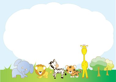 Zebra ve zürafanın çizimi