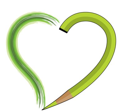 Beyaz arkaplanda bir kalp şeklinin vektör çizimi 