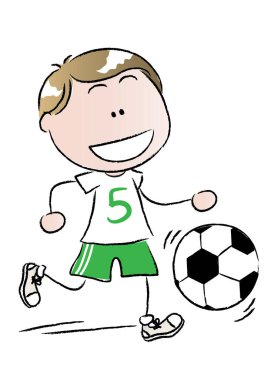 Bir futbolcunun vektör illüstrasyonu 