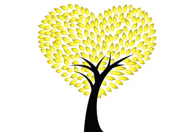 Beyaz arkaplanda yaprakları olan ağaç