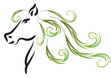 at başlı siluet vektörü