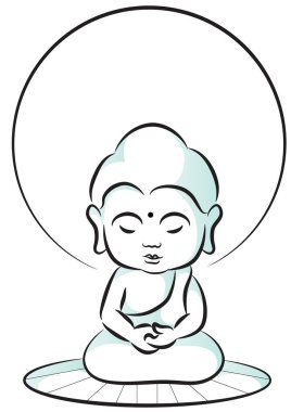 Bir budda meditasyonunun vektör çizimi