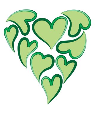 kalp şeklinde yeşil bir yaprak.