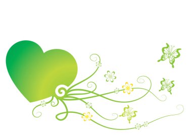 Çiçekli bir kalbin vektör çizimi